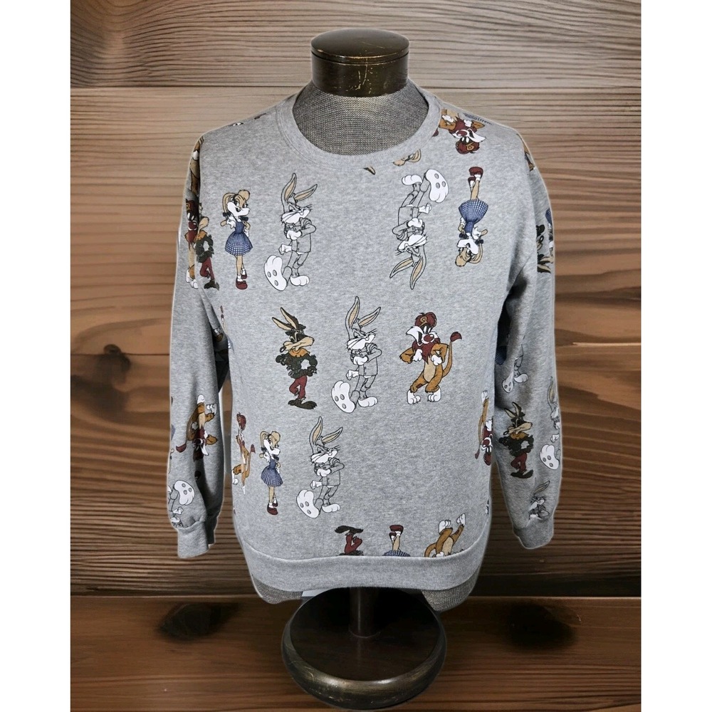 Warner Brothers Looney Tunes Wizard of Oz Sweatshirt Misses L 11 13 Gray Graphic